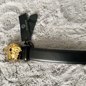 Versace LA MEDUSA LEATHER BELT